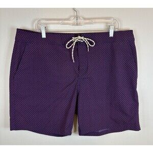 J CREW Men's 7" Stretch Breaker Board Shorts 38 Purple Print Pockets Surf Swim
